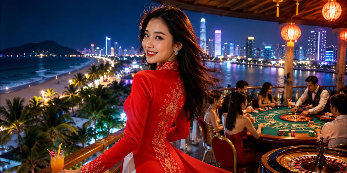 Người phụ nữ mặc áo dài tại Sài Gòn sử dụng điện thoại để truy cập nền tảng cá cược