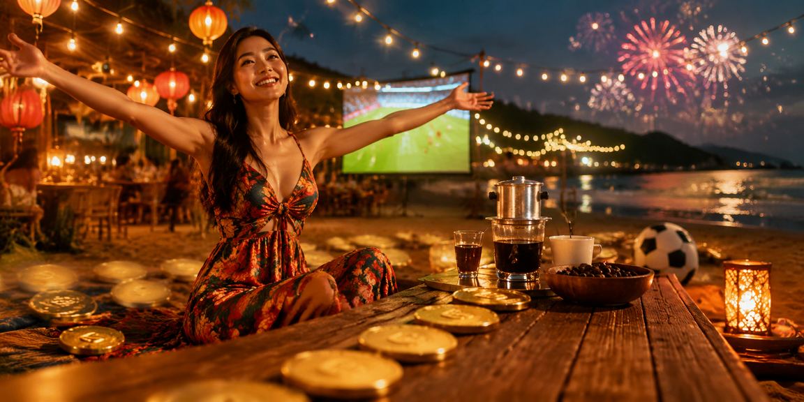 Cảnh đặt cược thể thao trực tuyến của người dùng Việt Nam buổi tối
